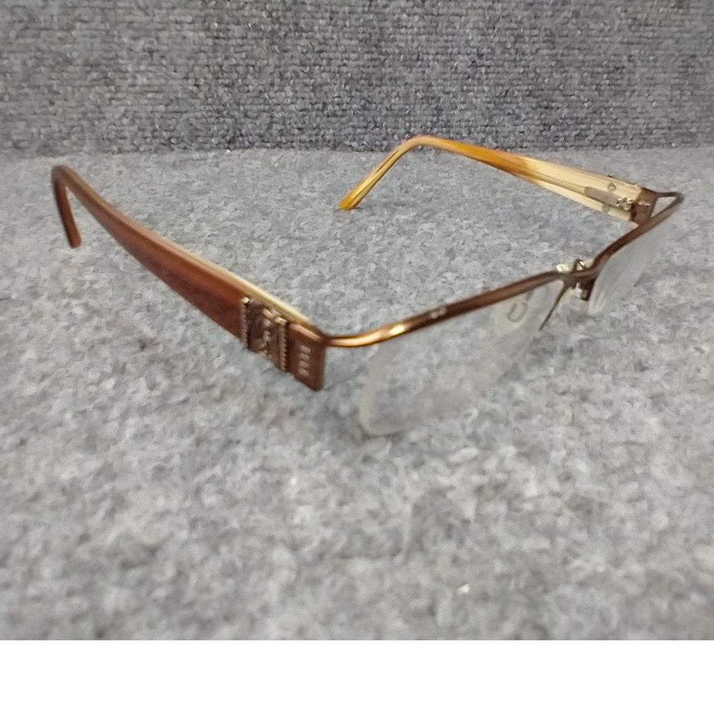 Elle EL13304 Brown Semi-Rimless Eyeglass Frames Women 50-18-135 Tortoise Temple